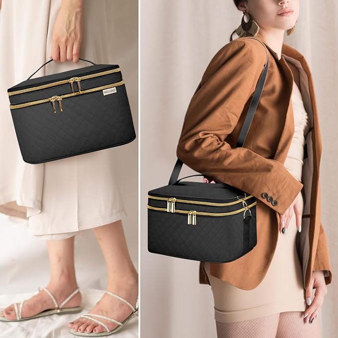 Double Layer Travel Makeup Bag Women, Cosmetic Organizer Case, Travel - Image 7