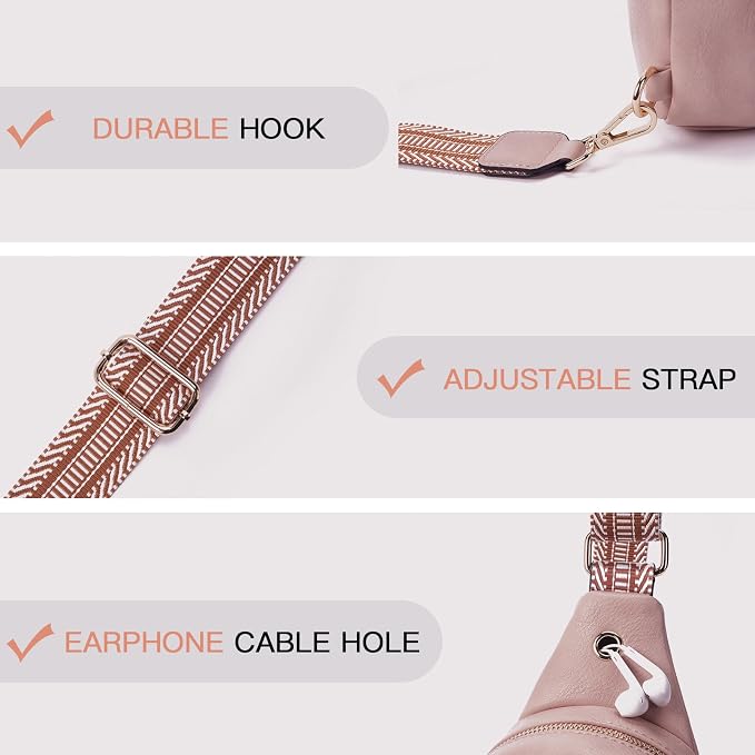 Telena Small Sling Bag for Women Leather Crossbody Fanny Packs Chest Bag for - Image 4