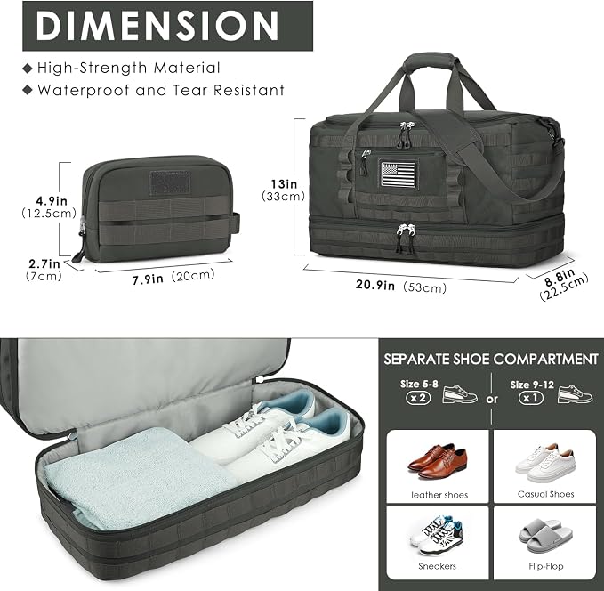 ETRONIK Travel Bag for Men Women, Gym Bag & Tactical Duffle Bags for Travel - Image 4
