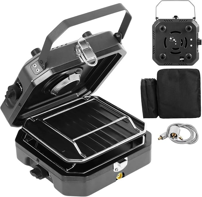 Adjustable 2 Burner Portable Camping Stove Propane by FAHKNS