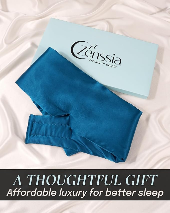 Zenssia Satin Sleep Mask for Women and Men, Lightweight Padded Eye Mask - Image 6