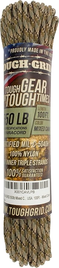 TOUGH-GRID 550 Paracord Rope Nylon Parachute Cord, Made in USA Survival Kit - Image 3
