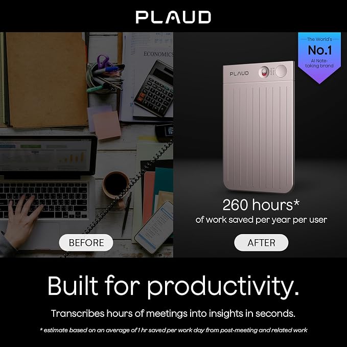 AI Voice Recorder, Note Voice Recorder w/Case, App Control, Transcribe & - Image 2