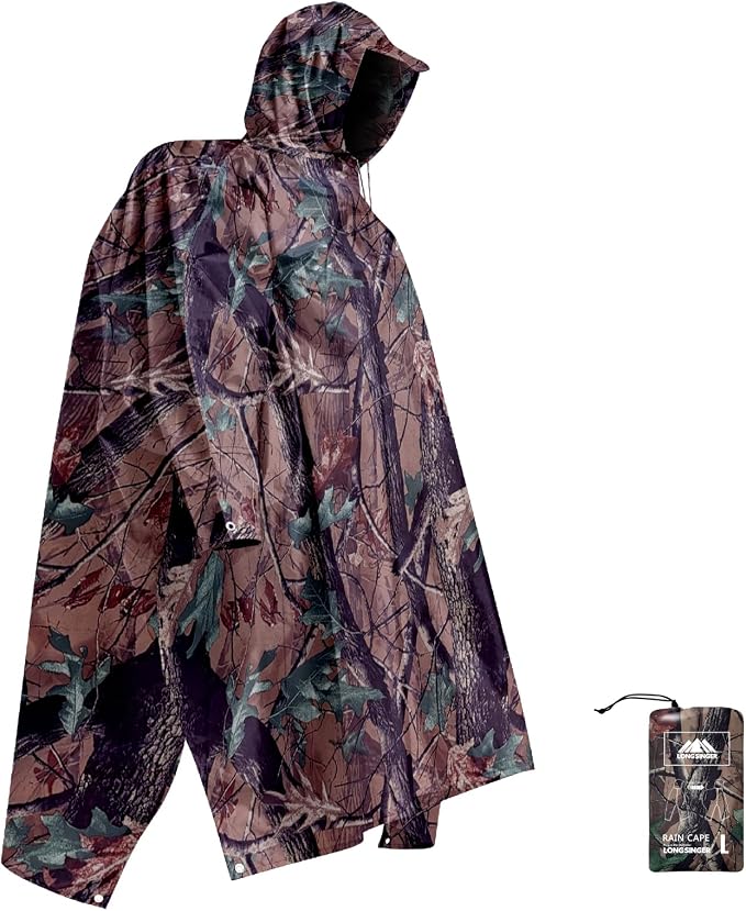 longsinger Hooded Rain Poncho for Adult by LONGSINGER
