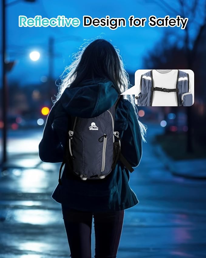 Small Hiking Backpack with Front Phone Holder, Packable Back pack with Chest - Image 8