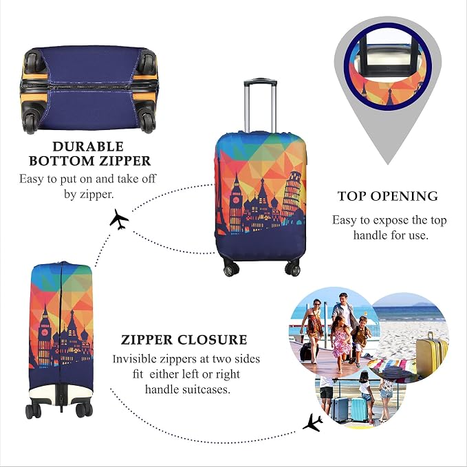 Explore Land Travel Luggage Cover Suitcase Protector Fits 18-22 Inch Case - Image 3