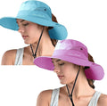 ZOORON Women's Ponytail Safari Sun Hat, Wide Brim UV Protection Outdoor Bucket by ZOORON