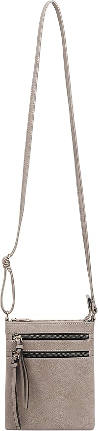 DELUXITY | Crossbody Purse Bag | Functional Multi Pocket Double Zipper Purse | - Image 6