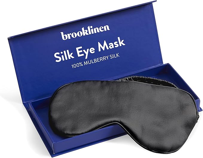 Brooklinen Silk Eye Mask for Sleeping – Carbon Grey, 100% Mulberry Silk Sleep by Brooklinen
