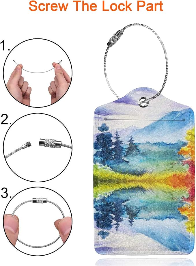 2 Pack Luggage Tag for Suitcase, Cute Unique Leather Suitcase Tags Identifiers - Image 5