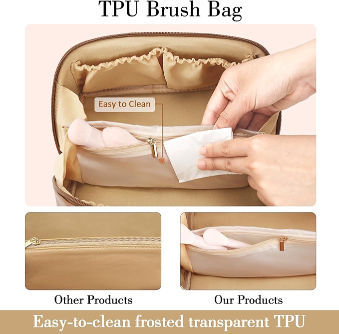 Birthday Gifts for Women Teen Girl, Personalized Initial Makeup Organizer Bag - Image 5