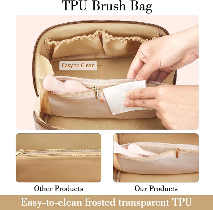 Birthday Gifts for Women Teen Girl, Personalized Initial Makeup Organizer Bag - Image 7