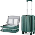 Hanke 20 Inch Carry On Luggage Aluminum Frame Front Opening Rolling Suitcase PC by Hanke