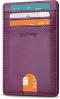 Buffway Mens Slim Wallet, Minimalist Thin Front Pocket Leather Credit Card by Buffway