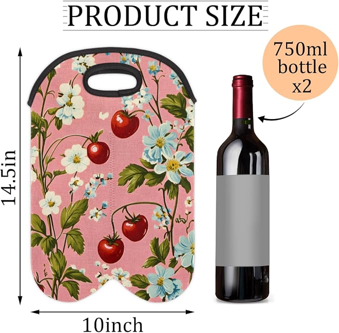 Neoprene Wine Tote, Bottle Carrier Gag Insulating Neoprene Thicker, Insulated - Image 2