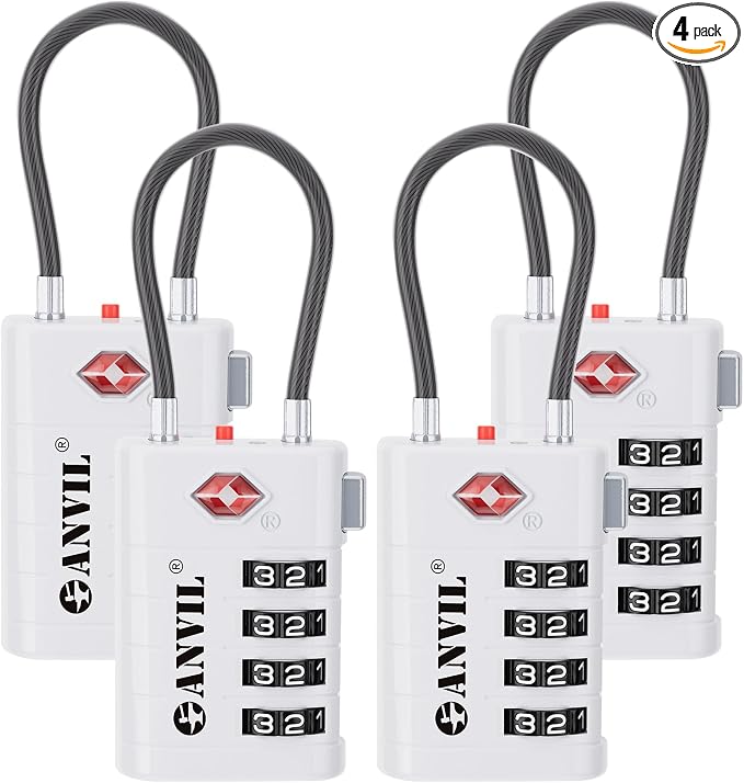 ANVIL 4 Digit Luggage Locks, TSA Locks by ANVIL