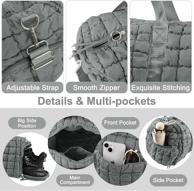 Quilted Travel Duffle Bag Gym Bag - Image 3
