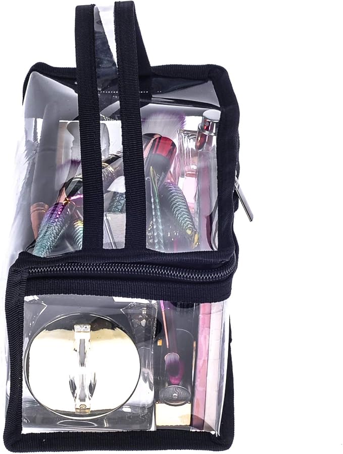 Small Rectangular Clear PVC Makeup Bag Make Up Artist Tool Organizer Pouch Bag - Image 9