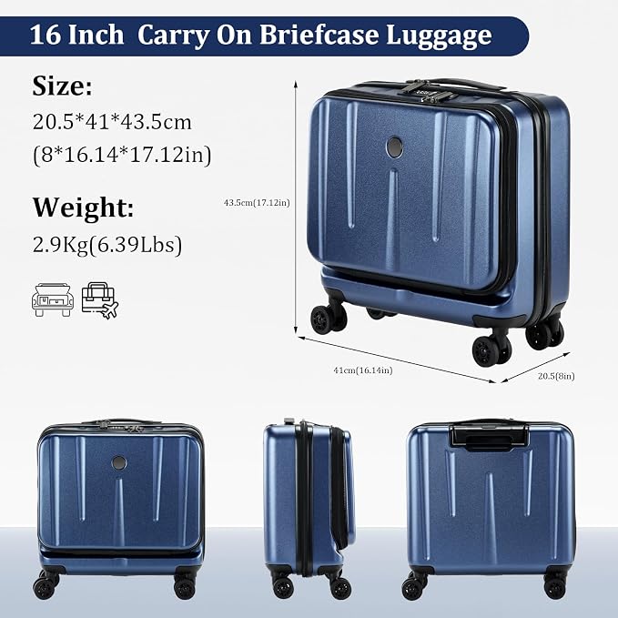 16" Carry On Briefcase Luggage - Image 9