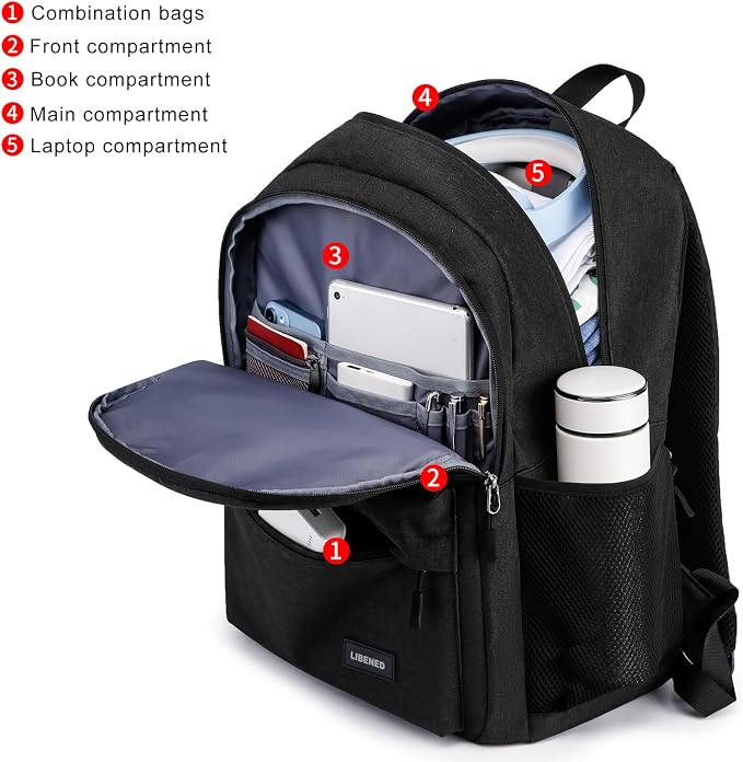 School Backpack for Teens Boys, 15.6 Inch Laptop Backpack - Image 2