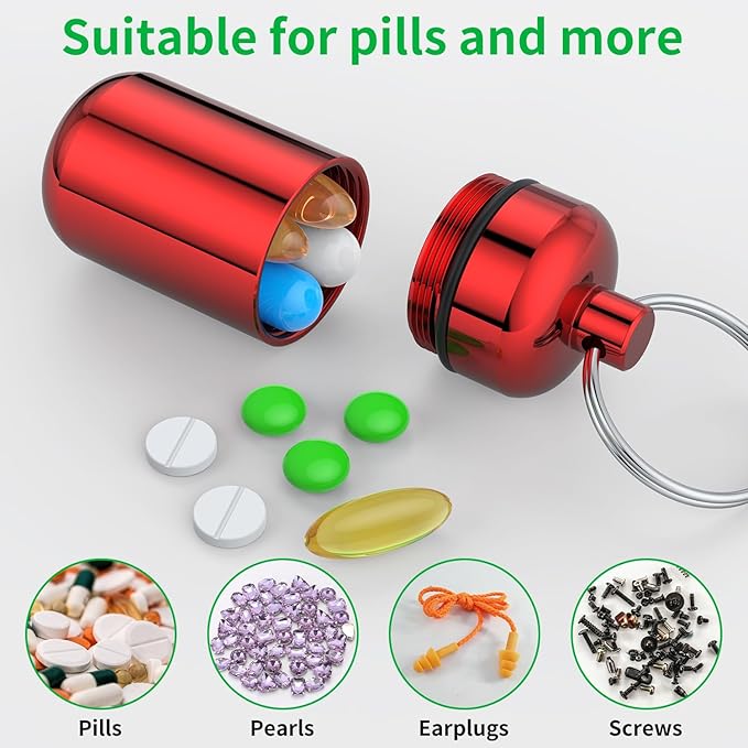 3 Pack Small Pill Box, Airtight Aluminum Alloy Pill Organizer Travel Pill Case - Image 3