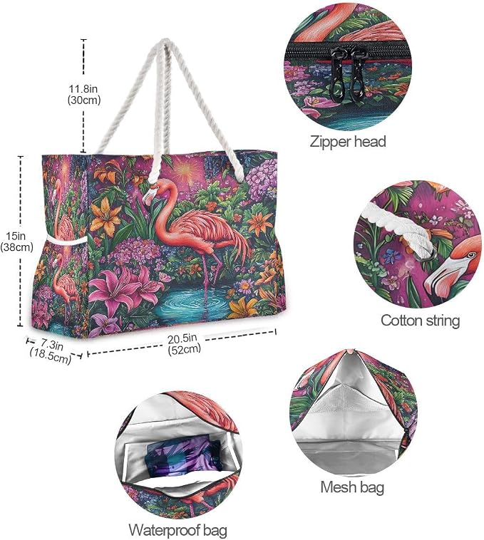 senya Large Beach Bags Totes Canvas Tote Shoulder Bag Soft Wave Water Resistant - Image 4