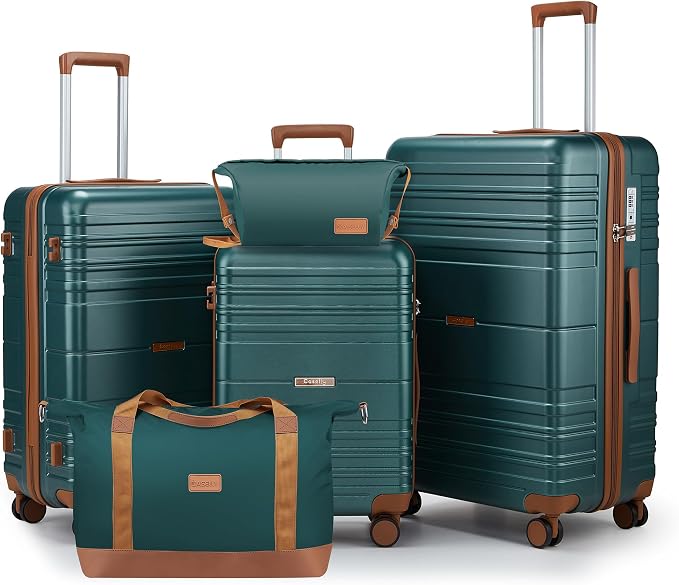 Luggage Sets with spinner wheels, PC+ABS Hard Shell Travel Luggage, Lightweight by Unknown