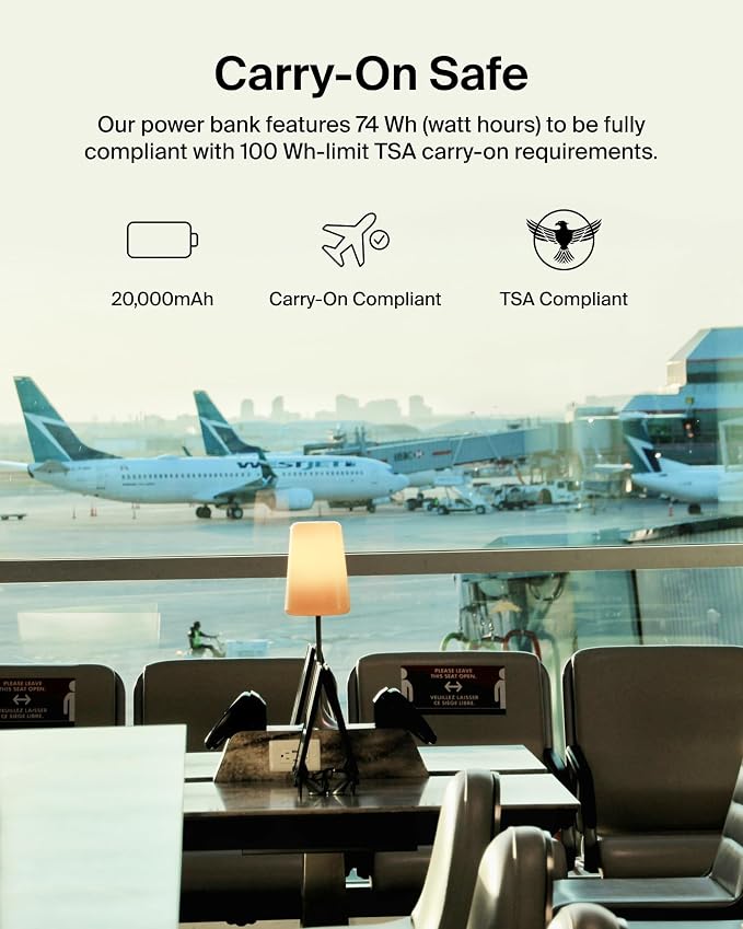 Belkin Portable Charger, USB-C Power Bank 20000 mAh w/ 2X USB-A Ports, 15W - Image 2