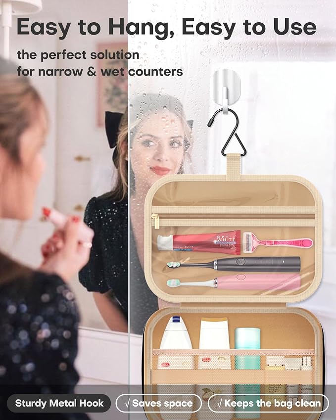 HOTOR Travel Toiletry Bag for Women & Men, Waterproof Makeup Bag - Image 3
