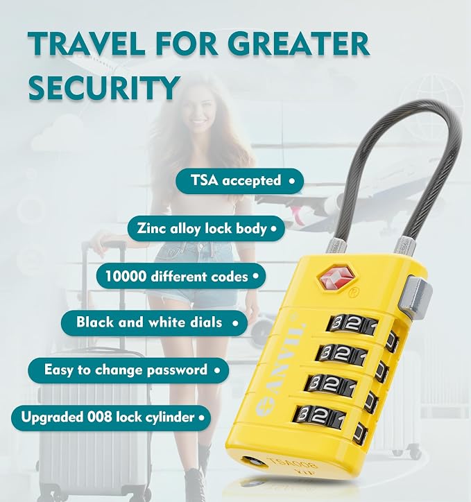 ANVIL 4 Digit Luggage Locks, TSA Locks - Image 5