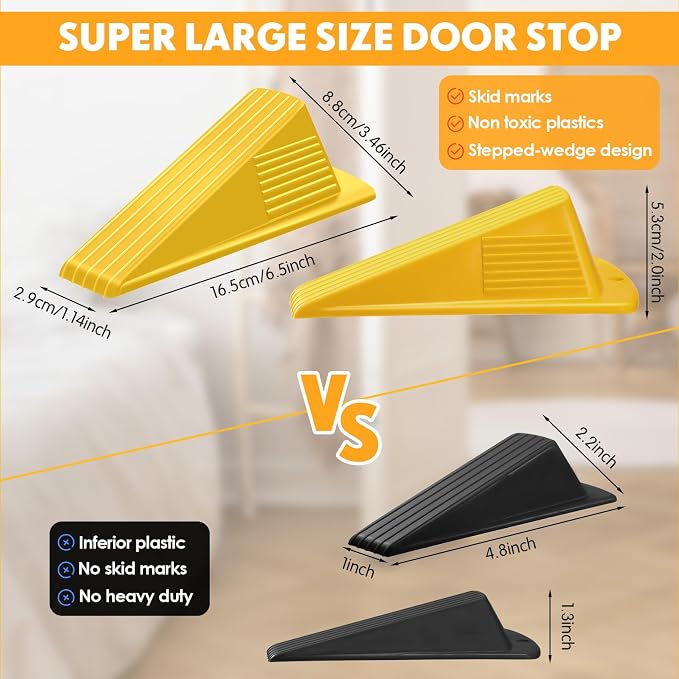 Frienda 8 Pcs Jumbo Door Stoppers Heavy Duty Door Stopper Tall up to 2inch Tall - Image 2
