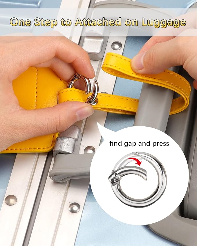 Teskyer Luggage Tags, 3 Pack Premium PU Leather Luggage Tags - Image 6