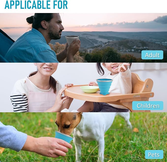 JBER Silicone Collapsible Travel Cup, Silicone Folding Camping Cup - Image 6