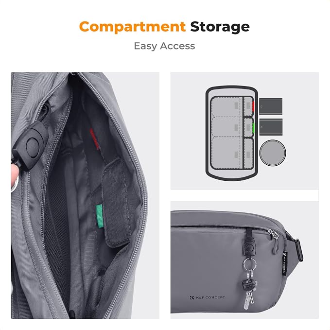 K&F Concept 2 in 1 Sling Bag Everyday Shoulder Bag & Multifunction Photography - Image 4