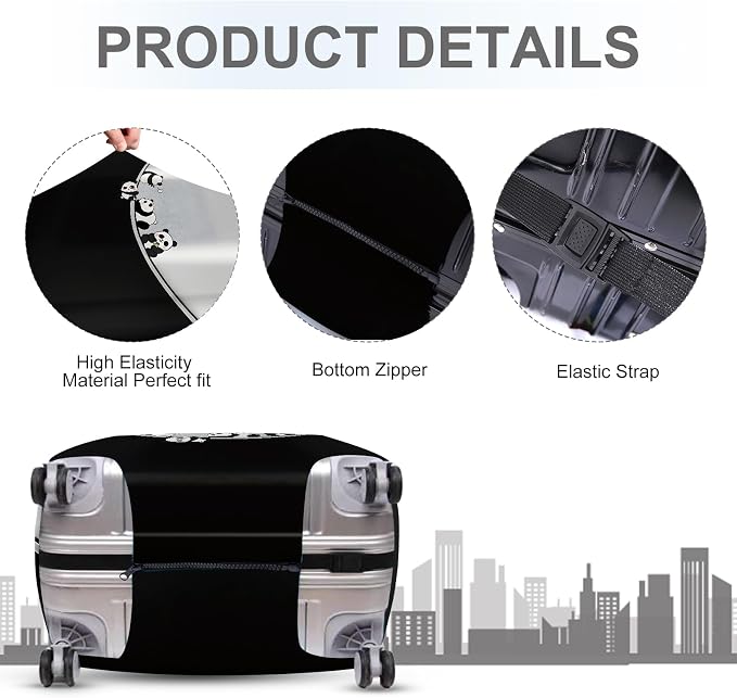 ANNA QUEEN Panda Family Luggage Cover, Cute Panda Design Suitcase Protector - Image 4
