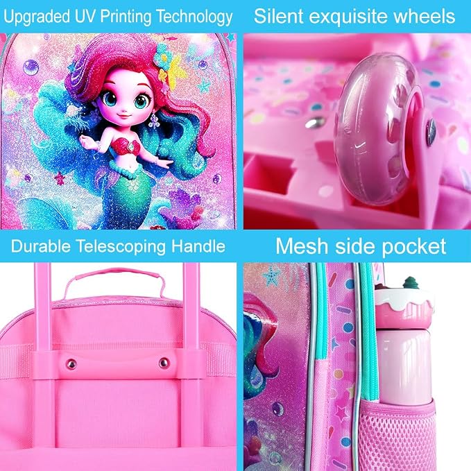 Kids Luggage for Boys Girls, Toddler Rolling Travel Carry on Suitcase - Image 4