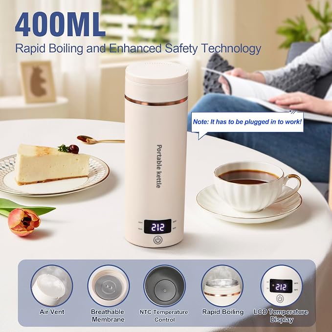 Travel Electric Kettle Portable Mini Kettle, Small Hot Water Boiler - Image 3