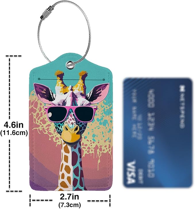 Giraffe in Sunglasses 2 Pack Luggage Tag - Image 4