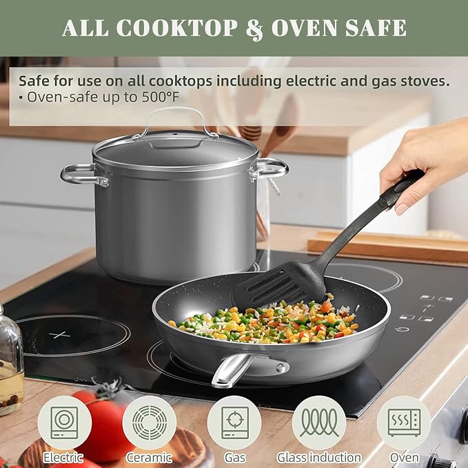 Nuwave Healthy Duralon Blue Ceramic Nonstick Coated 7pc Cookware Set, - Image 4