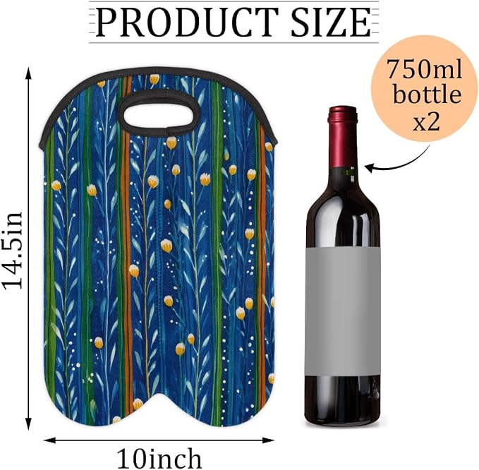 Neoprene Wine Tote, Bottle Carrier Gag Insulating Neoprene Thicker, Insulated - Image 2