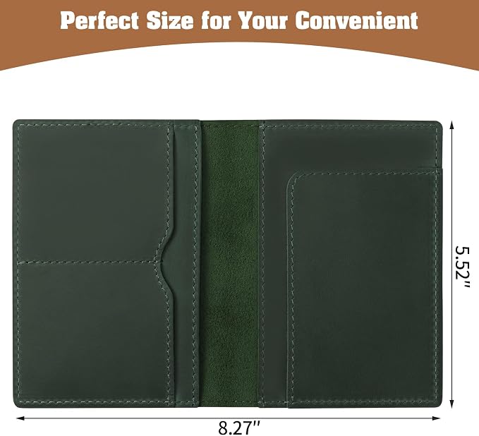 Jack&Chris Leather Passport Holder, Handmade Passport cover, Travel Wallet - Image 3