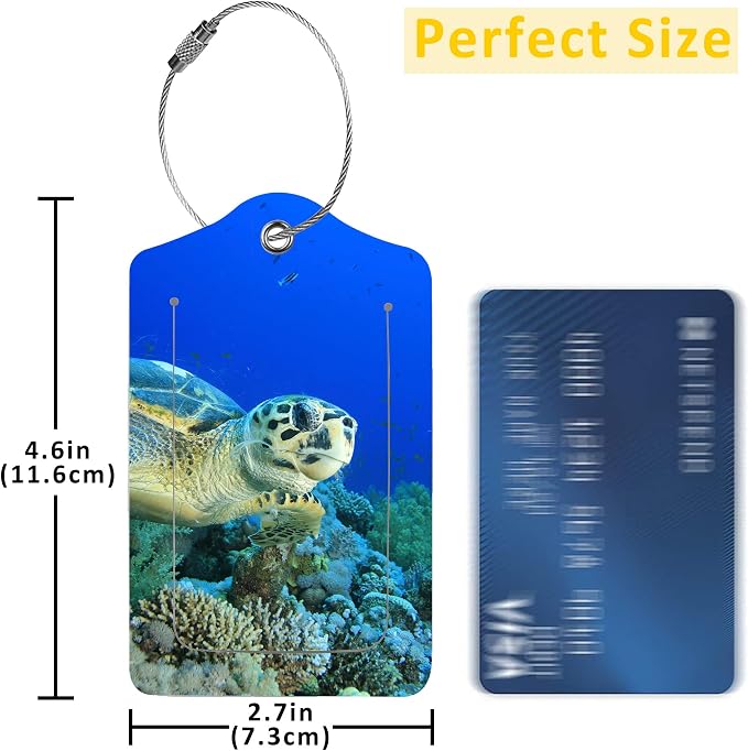 2 Pack Hawaiian Green Sea Turtle Luggage Tags - Image 2