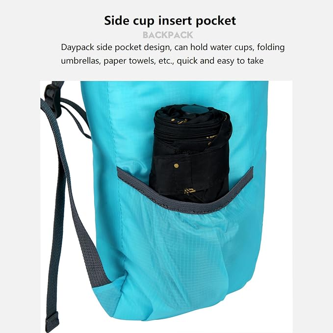16L Hiking Daypack Lightweight Foldable Travel Backpack Water Repellent Camping - Image 4