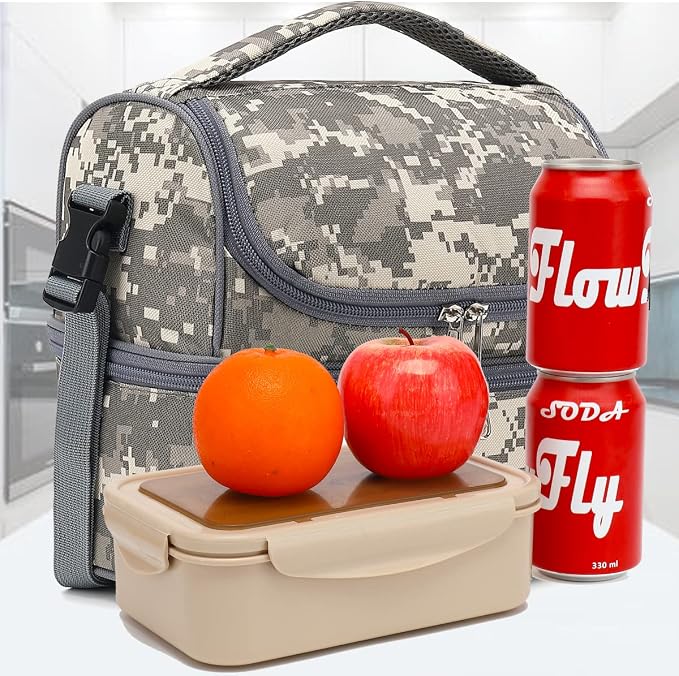 FlowFly Kids Double Decker Cooler Insulated Lunch Bag Large Tote - Image 9