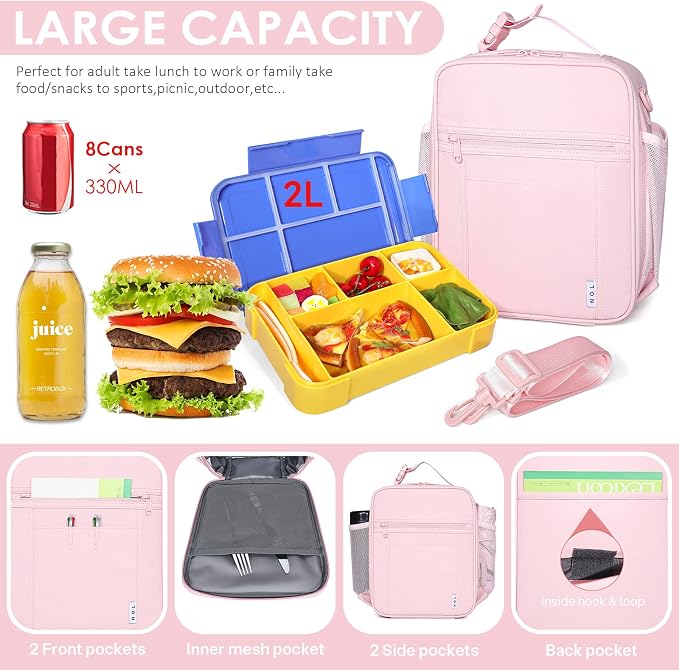 NOL Nylon Waterproof Kids Lunch Bag, Insulated Lunch Bag, Lunch box Cooler - Image 3