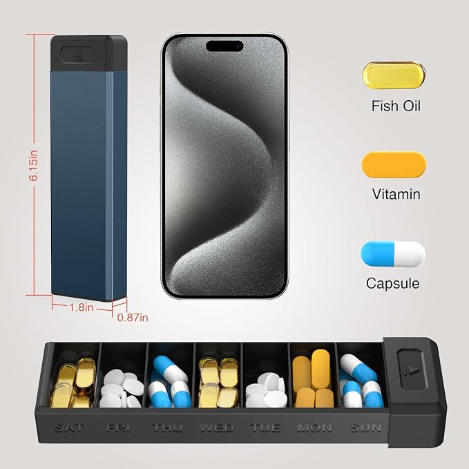 HEIYING Pill Organizer with Aluminum Shell - Image 6