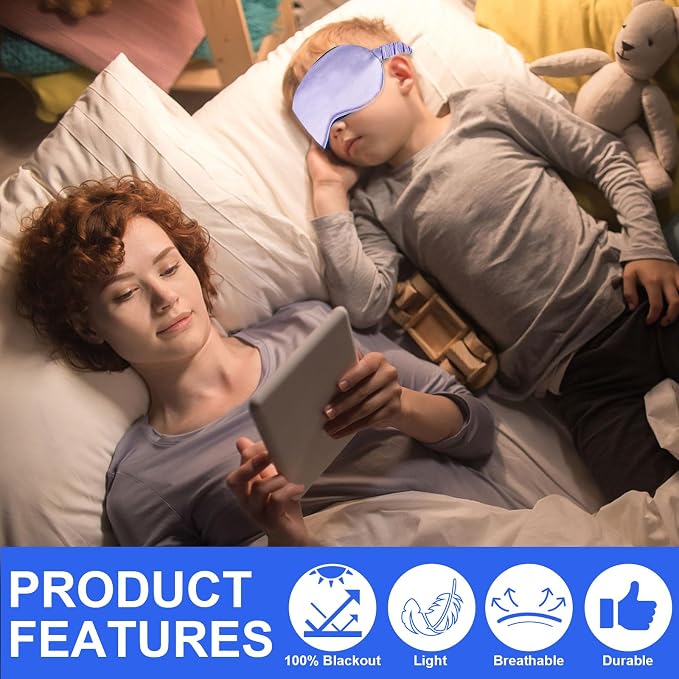 2Pack Silk Sleep Mask, IEKEODI Eye Mask - Image 6