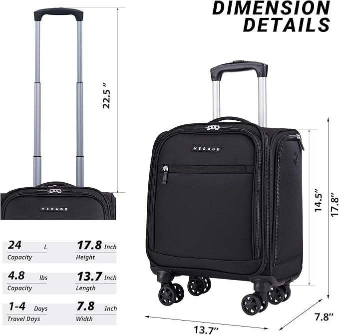Verage Underseat Carry On Luggage - Image 3