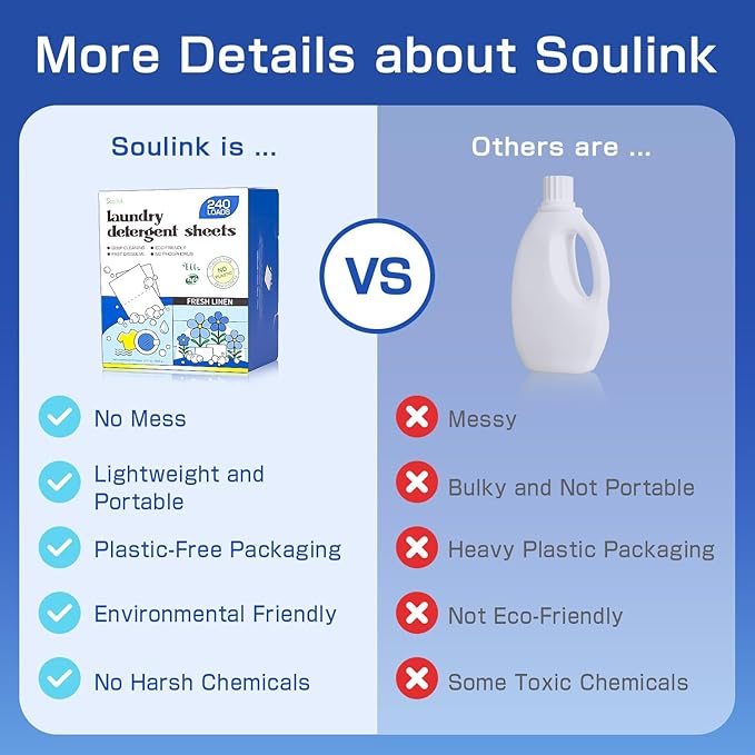 Soulink Laundry Detergent Sheets, 480 Loads - Image 5