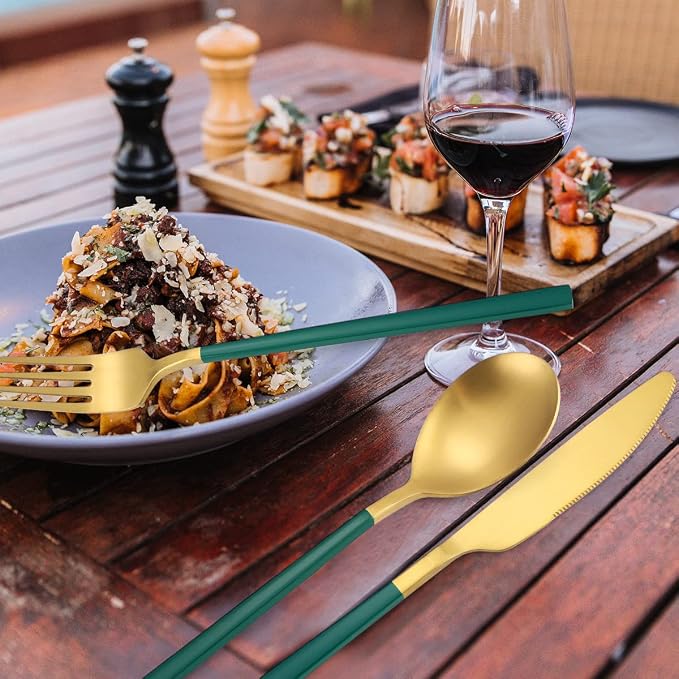 AARAINBOW 6 Pieces Stainless Steel Flatware Set Portable Reusable Cutlery Set - Image 5